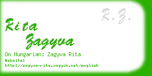 rita zagyva business card